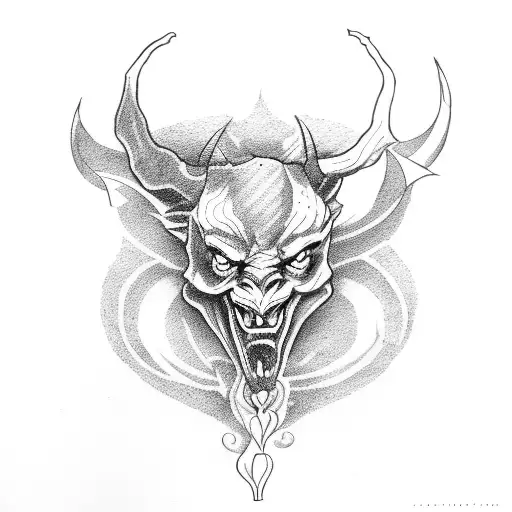 devil playing fiddle tattoo design idea