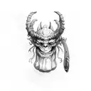 devil playing fiddle tattoo design idea