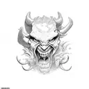 devil playing fiddle tattoo design idea