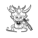 devil playing fiddle tattoo design idea