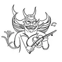 devil playing fiddle tattoo design idea