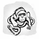 monkey playing in a labyrinth tattoo design idea