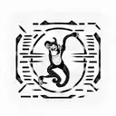 monkey playing in a labyrinth tattoo design idea