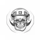 electrician tattoo skull with hard hat tattoo design idea