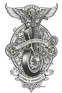 guitar and harley davidson motorcycle tattoo design idea