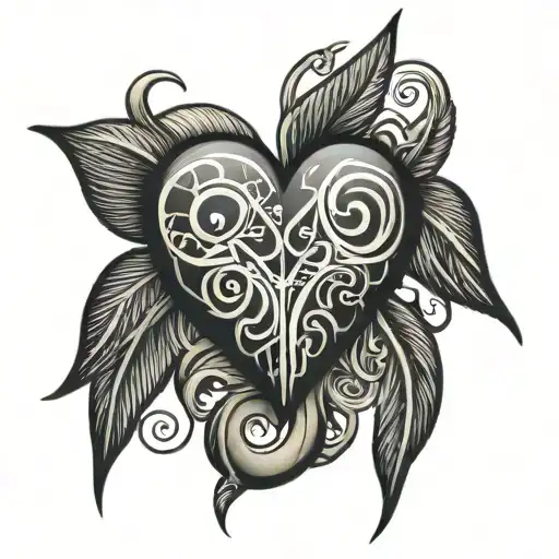 double heartbeat with tribal vibes and no heart tattoo design idea