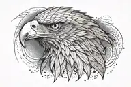 hunting eagle with a scar on its eye tattoo design idea