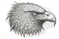 hunting eagle with a scar on its eye tattoo design idea