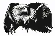 hunting eagle with a scar on its eye tattoo design idea