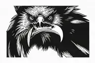 hunting eagle with a scar on its eye tattoo design idea