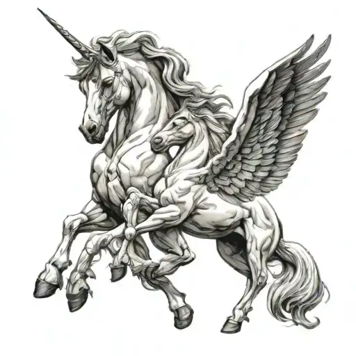 pegasus and hercules  tattoo design idea