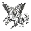 pegasus and hercules  tattoo design idea