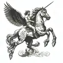 pegasus and hercules  tattoo design idea