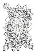 Diamond outline looking 3D tattoo design idea