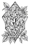 Diamond outline looking 3D tattoo design idea