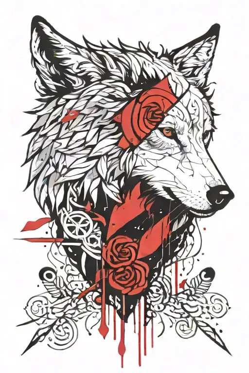 Wolf, norse, celtic, raven tattoo design idea