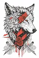 Wolf, norse, celtic, raven tattoo design idea