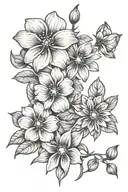 garden flowers tattoo design idea