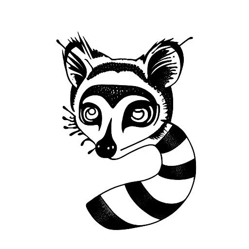 ringtail lemur tattoo design idea