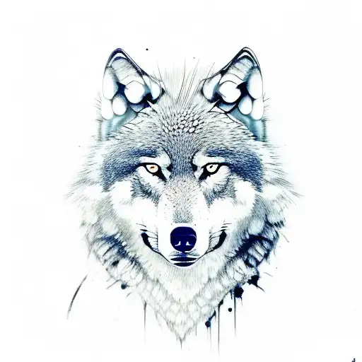 wolf wearing samurai armour tattoo design idea