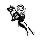 ringtail lemur as a samurai tattoo design idea