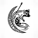 ringtail lemur as a samurai tattoo design idea
