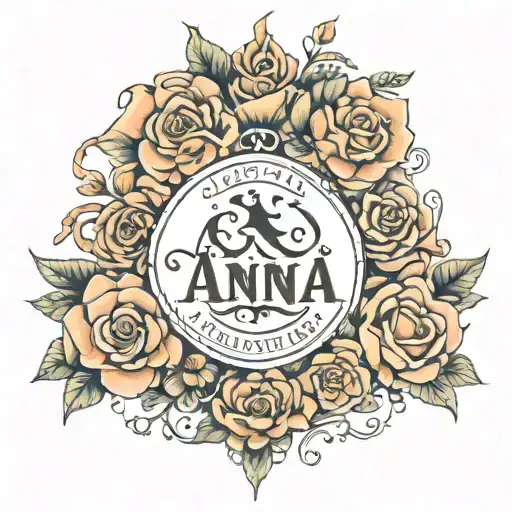 two names in one АNNA DONNA  tattoo design idea