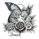 Two names in one АNNA DONNA  tattoo design idea