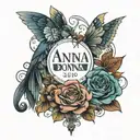 Two names in one АNNA DONNA  tattoo design idea