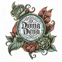 Two names in one АNNA DONNA  tattoo design idea