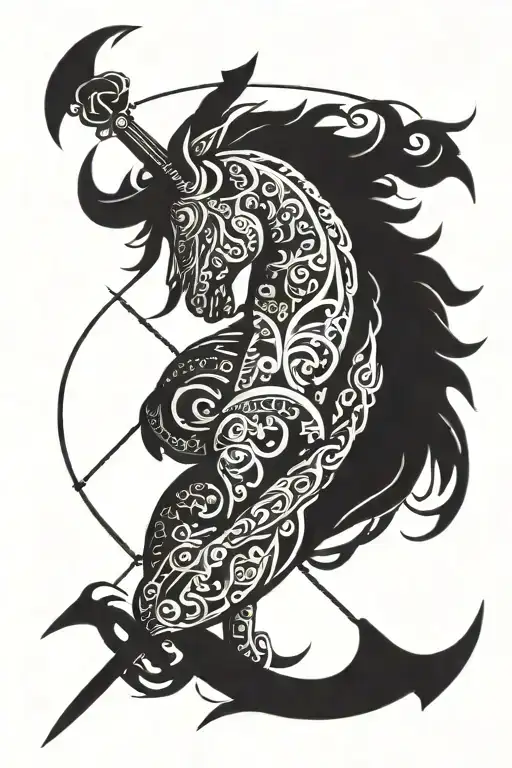 Sagittarius symbol tattoo design idea