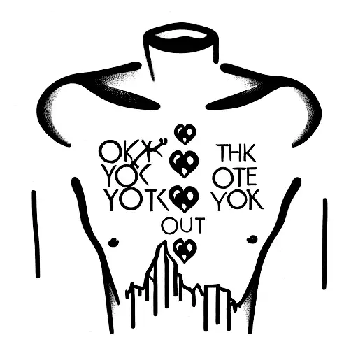 tattoo saying "pop out your chest,take a big breath, you going to be okay" tattoo design idea