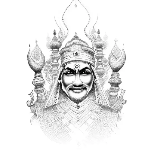 indian henna pattern chess piece king tattoo design idea