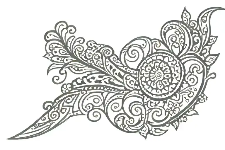 puertorican and/or haitian tribal (henna-like) pattern tattoo circling the ankle tattoo design idea