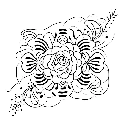pé de bebê com flores tattoo design idea