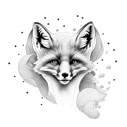 Fox running tattoo design idea