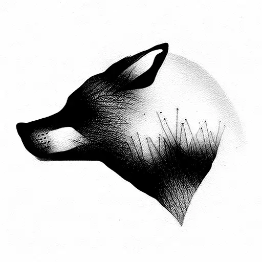 Bear and fox tattoo design idea