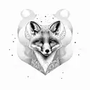 Fox running tattoo design idea