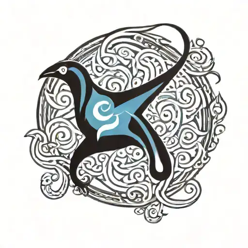 blue the morrigan triskele symbol tattoo design idea