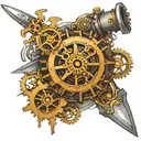 Steampunk, Sword, Gears, Science, Mechanic tattoo design idea