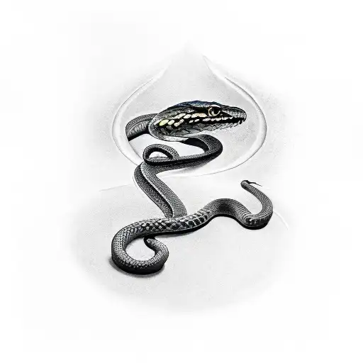 snake with sword tattoo design idea