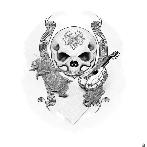 mariachi esqueleto  tattoo design idea