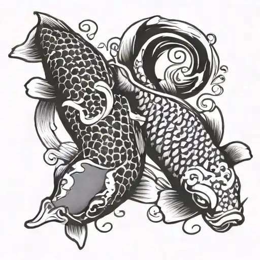 yin yang koi carp tattoo design idea