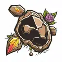 rock pebble dropping tattoo design idea