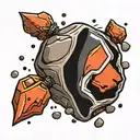 rock pebble dropping tattoo design idea