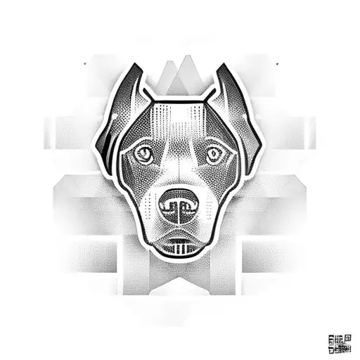 black labrador cyber tribal tattoo design idea
