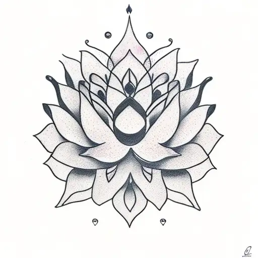 Lotus Flower with Capricorn symbol tattoo design idea