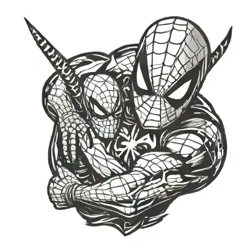 spider man, Deadpool, venom, iron man  full color tattoo, viking, 4k quality  tattoo design idea