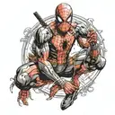 spider man, Deadpool, venom, ironman, Vikings, 4k quality,marvel universe full color tattoo design idea