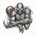 spider man, Deadpool, venom, ironman, Vikings, 4k quality,marvel universe full color tattoo design idea